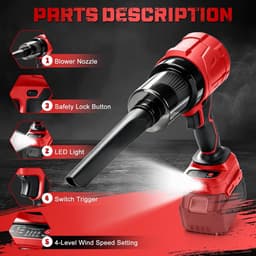 Battery Blower & Handheld Vacuum Cleaner 2-in-1 Compatible with Milwaukee 18V Battery (without Battery), Brushless - ShopVlot — thumbnail 5