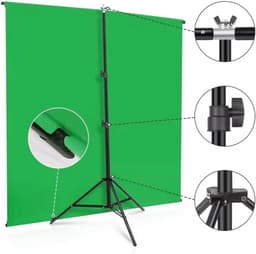 Green Screen met Statief - Green Screen - Achtergrond - Verstelbare Standaard - Eenvoudig in Gebruik - 150x200 cm — thumbnail 4