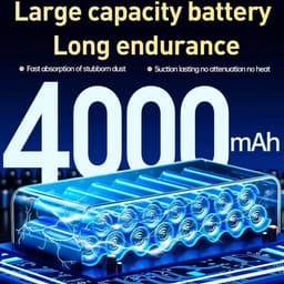 Draagbare Stofzuiger - Mini Kruimeldief - Auto Interieur Reinigen - Krachtige Zuigkracht - 500 Gram Capaciteit - Blauw — thumbnail 5