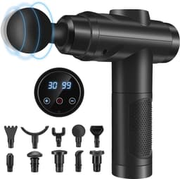 Massage Gun Professioneel - Percussie Massageapparaat met 30 Snelheden - Stil Ontwerp met LCD Touchscreen - 10 Massagekoppen voor Schouders, Rug, Spieren en Lichaamsontspanning — thumbnail 1