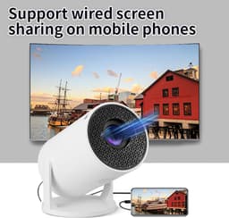 Mini projector 1080P - Draagbaar met WiFi en Bluetooth - 270° verstelbaar - Geschikt voor telefoon en laptop - Thijox — thumbnail 2