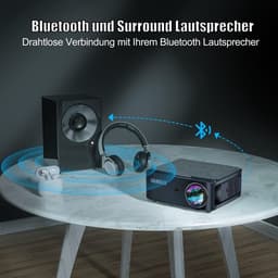 Mini Beamer – Native HD 720P – Full HD 1080P Ondersteuning – WiFi – Bluetooth 5.2 – HDMI & USB – Projector voor Thuisbioscoop — thumbnail 3