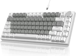 Ajazz AK820 – Mechanisch Toetsenbord 75% – Bedraad USB-C Gaming Keyboard – Hot Swap – Compact QWERTY – 82 Keys – Grijs/Wit — thumbnail 2