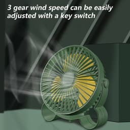 Draagbare oplaadbare bureauventilator met haken en clips; kleine bureauventilator/mini-ventilator — thumbnail 5