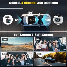 Dashcam - 4 Kanalen - HD 1080P - 360° Bescherming - Voor Auto's — thumbnail 2