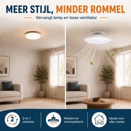 Evolar Smart Plafondventilator met Verlichting en WiFi - 71 cm - Stille Plafondlamp met Ventilator - Dimbaar Warm Wit Licht (LED) - EVO-CF185WW — thumbnail 2