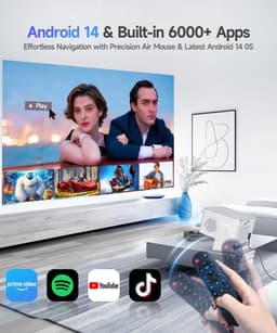 Beamer Full HD 1080p – 600 ANSI – Android 14 – Autofocus & 6D Keystone – WiFi 6 & Bluetooth 5.4 — thumbnail 4