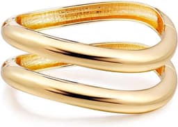 Set van 2 damesarmbanden van roestvrij staal in goud en zilver, elegante sieraden met stevige pasvorm, perfect als cadeau voor mama, vriendin of dochter — thumbnail 1