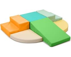 Set van 6 Schuimrubberen Klimblokken voor Kinderen: PU-leer Zachte Klimspeelgoed Speelset voor Kleine Kinderen - Montessori-speelgoed Grove motoriek Dubbele Ladderset