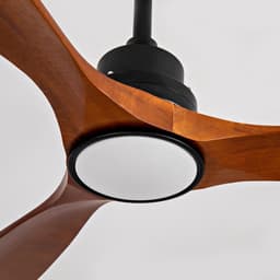 MIVRAY Plafondventilator Met Verlichting – 52 Inch, 6 Snelheden, Reversibele Gelijkstroommotor – Metaal en Hout – Zwart Walnoot – Woonkamer Slaapkamer — thumbnail 3