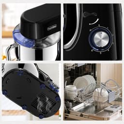 Keukenmachine - Mixer Kom - Deeg Kneden - Krachtige Motor - 7.2 Liter Kom - Zwart — thumbnail 5