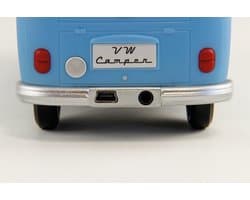 BRISA VW Collection - Volkswagen T1 Bulli Bus draagbare, draagbare Bluetooth-luidspreker, draadloos, mini-USB-C, 3,5 mm AUX-ingang (schaal: 1:20 I rood/blauw/wit)