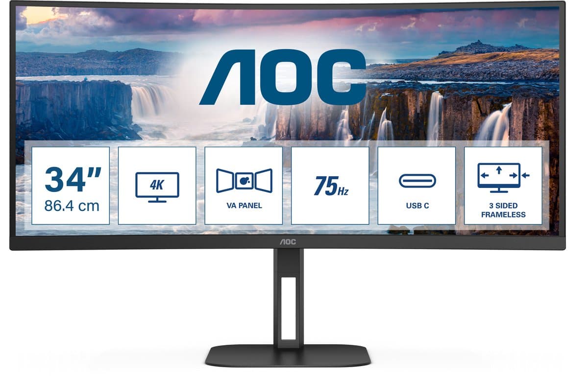 AOC CU34V5C/BK ledmonitor — afbeelding 1