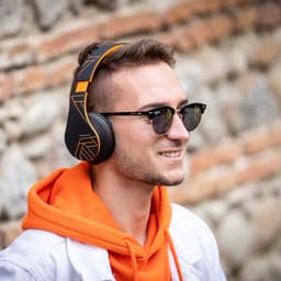 PowerLocus P2 - Draadloze Over-Ear Koptelefoon Inklapbaar - Bluetooth Hoofdtelefoon - Met microfoon – Headphone - Micro SD mode – Incl. Carry Case – Oranje — thumbnail 5