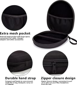 Koptelefoon Case - Harde Beschermhoes - On-ear/Over-ear - Voor de meeste merken/Bluetooth/HIFI/bedrade hoofdtelefoon/Gaming-headset - Koptelefoon Hoesje - Beschermhoes - Draagtas - Waterbestendig - Stootvast - Oortjes Opberg Hoesje - hoge kwaliteit! — thumbnail 2