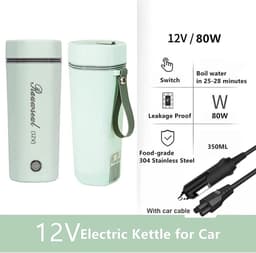 RFWR® Draagbare elektrische reisbeker voor auto - 350ml, 80W warmhoudfunctie — thumbnail 4