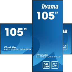 iiyama LH10551UWS-B1AG beeldkrant Digitale signage flatscreen 2,66 m (104.7") LED 500 cd/m² UltraWide Full HD Zwart 24/7 — thumbnail 5