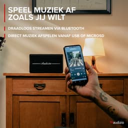 Retro radio - Audizio Tune60 - DAB radio met Bluetooth - Vintage look - DAB+ en FM - Zwart — thumbnail 5