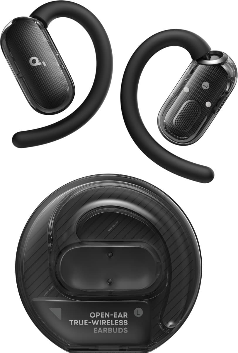 soundcore V40i by Anker - Open-ear hoofdtelefoon - Kristalhelder ontwerp - 4 verstelbare standen voor een goede pasvorm in elk oor - 2x diepere bas - IP55 - 21 uur afspeeltijd - Duidelijke AI-gesprekken - Bluetooth 5.4 - App-bediening — afbeelding 1