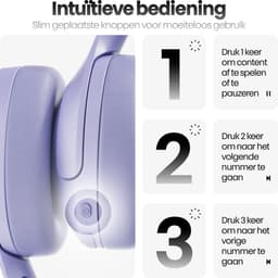 Xssive H11 Bluetooth Hoofdtelefoon met Noise Cancelling - 40mm Titanium Drivers & 50U Speeltijd - Paars — thumbnail 3
