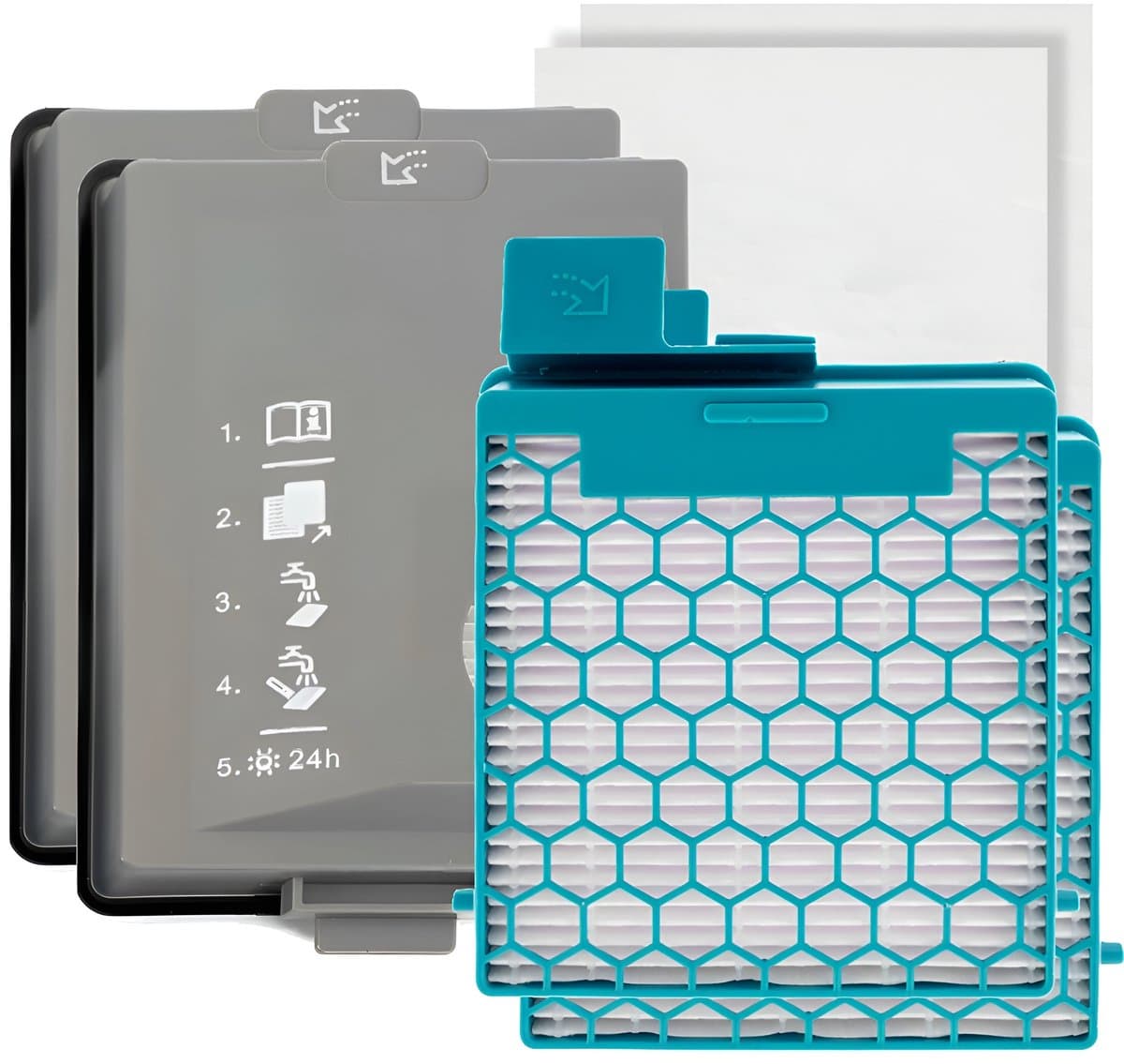 Filter set geschikt voor Miele CX1 Boost - CX FSF HEPA Fijnstoffilter Hygiëne filter (uitblaas) SF HY 60 — afbeelding 1
