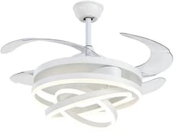 Livano Plafondventilator - Met Verlichting - Plafond Ventilator - Met Lamp - Plafonniere Met Ventilator - Met Licht - Wit - 106cm — thumbnail 1