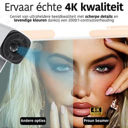 Alles-in-één Mini Beamer - met 4K-ondersteuning - iOS & Android - Mini Projector - Wit - Proun — thumbnail 3