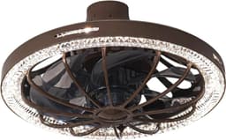 Livano Plafondventilator - Met Verlichting - Plafond Ventilator - Met Lamp - Plafonniere Met Ventilator - Met Licht - Koffie - 33cm — thumbnail 1