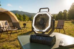 Best Active Mini Ventilator - Oplaadbare Tafelventilator - Stille Mini Fan met Afstandsbediening - Handventilator - Klein, Stil & Geruisloos - 4 Snelheden & Verlichting - 20000 mAh & Powerbank functie - Premium Zwart — thumbnail 4