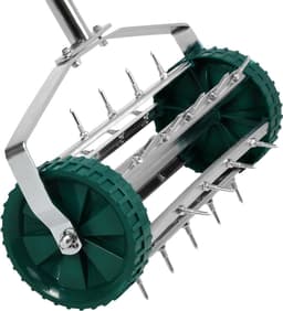 KADAX Handverticuteermachine, grasmaaier van robuust staal, handmatige luchtverfrisser met 3,3 cm spijkers, vloerbeluchter met ergonomische handgreep, robuuste stekelroller (148 cm) — thumbnail 2