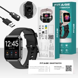 FITAGE Smartwatch - Smartwatches - Stappenteller - Sporthorloge - Smart watch - Activity Tracker - Dames en Heren - Zwart — thumbnail 4