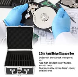 Harde Schijf Beschermdoos, 20 Bays Harde Schijf Opbergdoos Koffer, Waterdichte Harde Schijf Koffer, Draagbare HDD-behuizing met Veiligheidsslot voor 2,5 Inch Harde Schijf, Zwart — thumbnail 4