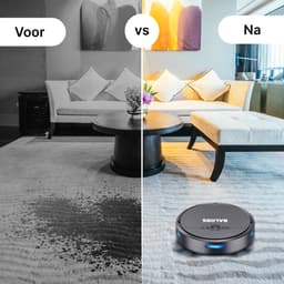 Robotstofzuiger met Dweilfunctie - met Laadstation - Slimme Navigatie en App - Krachtige Zuigkracht - Geschikt voor Huisdieren - Dweilrobot - Geschikt voor Harde Vloeren & Tapijt - Zwart - Balors — thumbnail 2