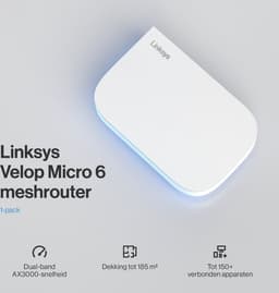 Linksys Velop Micro 6 Dual-band (2.4 GHz / 5 GHz) Wi-Fi 6 (802.11ax) Wit 4 Intern — thumbnail 2