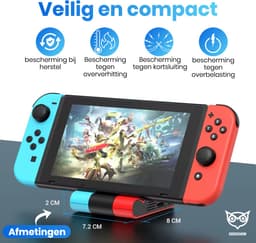 Good2know Nintendo Switch Dock Set - Multifunctioneel 5 in 1 Docking station geschikt voor Switch & OLED - Ultra HD - 4K HDMI - Oplaadstation - TV/Monitor aansluiting voor Schermprojectie - Inclusief thumb grips — thumbnail 2