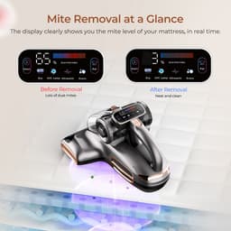 JIGOO T600 Dual-Cup Smart Anti-Mite Cleaner Bedstofzuiger, 700W 15KPa Zuigkracht, Huisstofmijt Sensor, UV-licht, Ultrasone Tech, 99,99% Mijtenverwijdering, EU-stekker - Grijs — thumbnail 3
