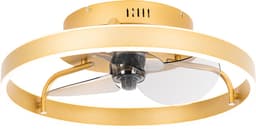 QAZQA maddy - Dimbare LED Plafondventilator met Verlichting | Lamp en Afstandsbediening - 1 lichts - Ø 50 cm - Goud/messing - Woonkamer | Slaapkamer | Keuken — thumbnail 1