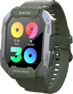 Belesy® Covert - Smartwatch Heren –Horloge – Navigatie - Stappenteller – Calorieën - Hartslag – Sporten - Je eigen foto als wijzerplaat - Kleurenscherm - Full Touch – Groen – Siliconen - Moederdag — thumbnail 1