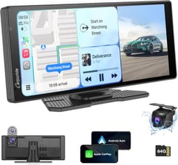 Carpuride W904 10,26" CarPlay-scherm met dashcam, 4K-camera aan de voorkant en 1080p-camera aan de achterkant, lusopname, Bluetooth, Siri/Google — thumbnail 1