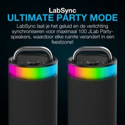 JLab Epic Draadloze Bluetooth Speaker - Muziekbox - 16 uur Batterijduur - 100 Watt - IPX6 Waterproof - Multipairing - Partyspeaker met Bass Boost - App Equalizer - Zwart — thumbnail 4