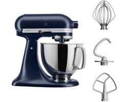 KitchenAid Artisan 5KSM125EIB - Keukenmachine - 4,8L - Inktblauw - 3 menghaken