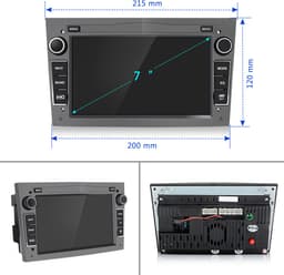 Awesafe Autoradio - Geschikt Voor Opel Meriva Corsa C D Astra G H - Draadloos Apple Carplay & Android Auto - Android 14 - Radio met navigatie - 7 inch HD touchscreen - Ram 2GB + Rom 64GB - Grijs — thumbnail 2