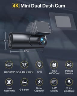 4K Dashcam met 5G WiFi en GPS — thumbnail 4