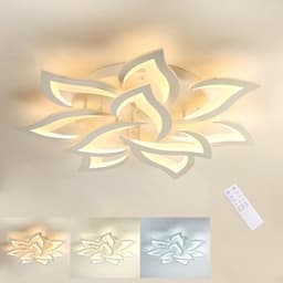 Dimbare LED Plafondlamp met Afstandsbediening - Creatief Bloemblad Ontwerp voor Woonkamer, Slaapkamer en Hal — thumbnail 1