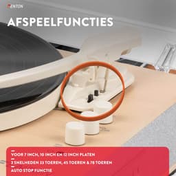 Platenspeler Bluetooth (in/uit) - Fenton RP162S - retro platenspeler met speakers (stereo) en mp3 speler - Beige — thumbnail 5