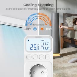 Programmeerbare Plug-in Thermostaat met Timer - Temperatuurregelaar voor Koelen en Verwarming — thumbnail 5