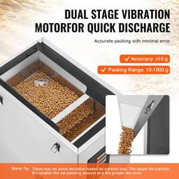Automatische vulmachine 0,022-2,2 lbs/10-1000 g met voetpedaal, roestvrijstalen weegvulmachine voor bonen, zaden, granen, thee en korrels — thumbnail 2