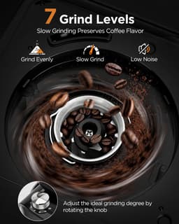 Aigostar Savor - Koffiezetapparaat met Bonenmaler - 1.5L - 12 Kopjes - Instelbare Sterkte - Digitaal Display - Warmhoudfunctie - 24u Timer - 1400W - Zwart — thumbnail 5