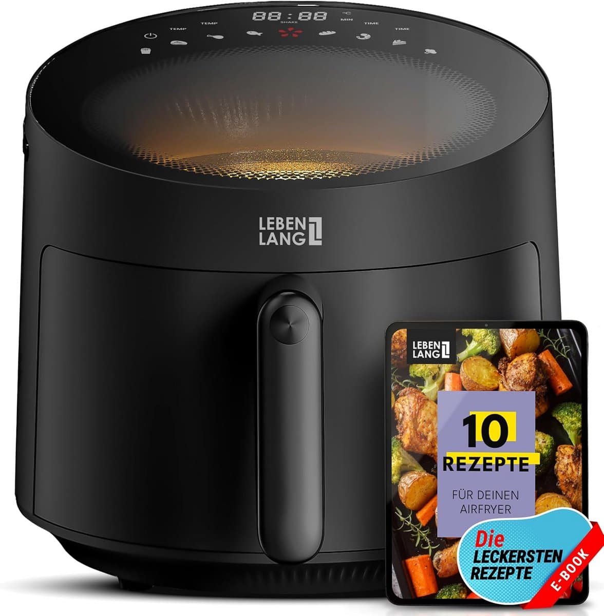 Hete Lucht Frituur - Airfryer Frituur - Gezond Koken - 8 Programma's - 5 Liter - Zwart — afbeelding 1