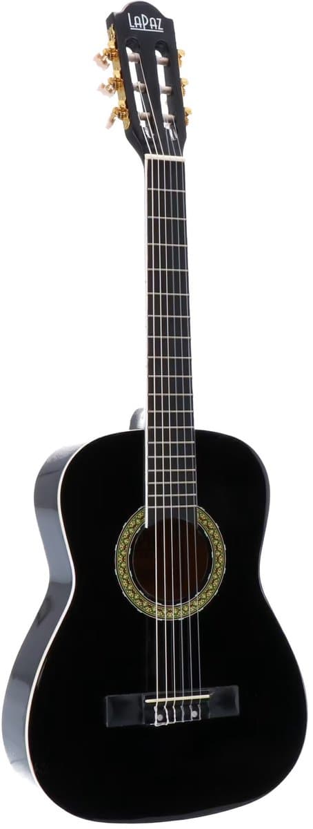 Klassieke gitaar 1/2 - Met gratis lessen - LaPaz 002 - Zwart — afbeelding 1